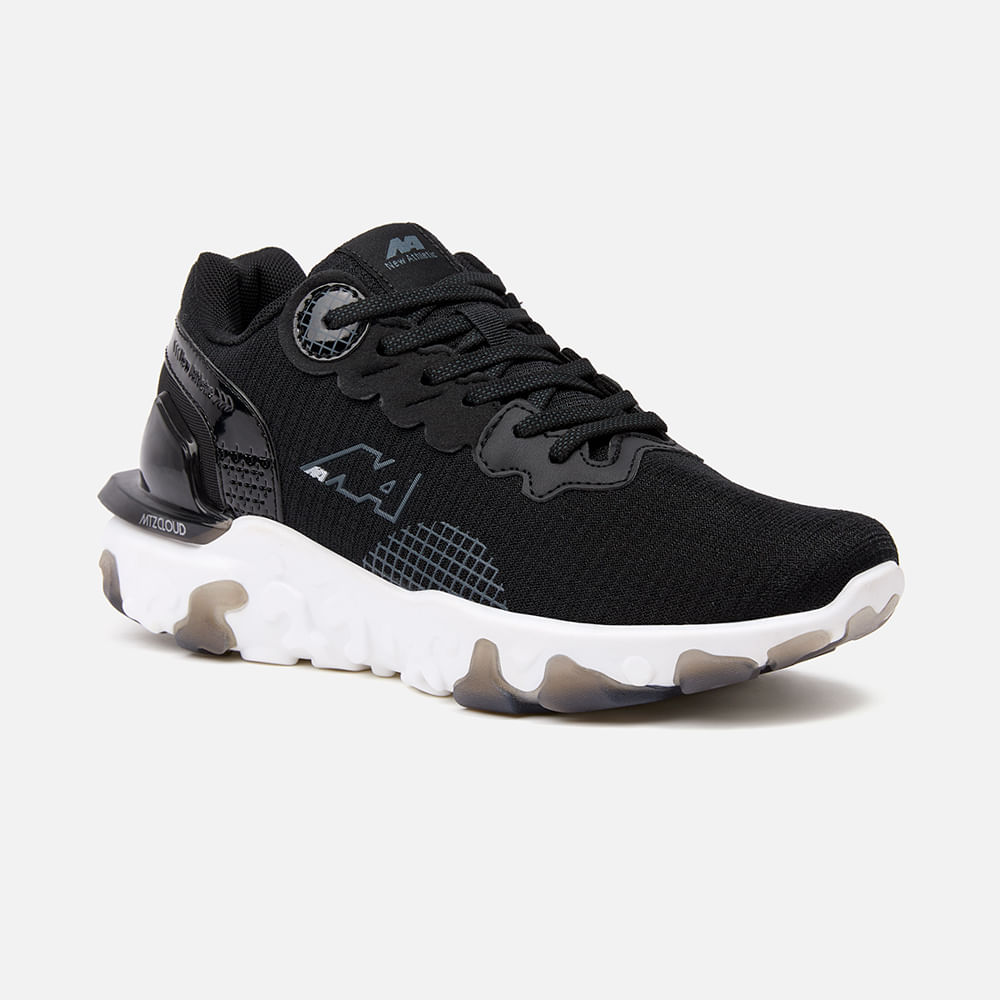 Zapatillas New Athletic Lifestyle Mtzcloud67 Negro Con Blanco Hombre