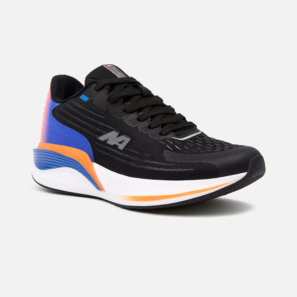 Zapatillas New Athletic Running Spoom82 Negro Con Azul Hombre