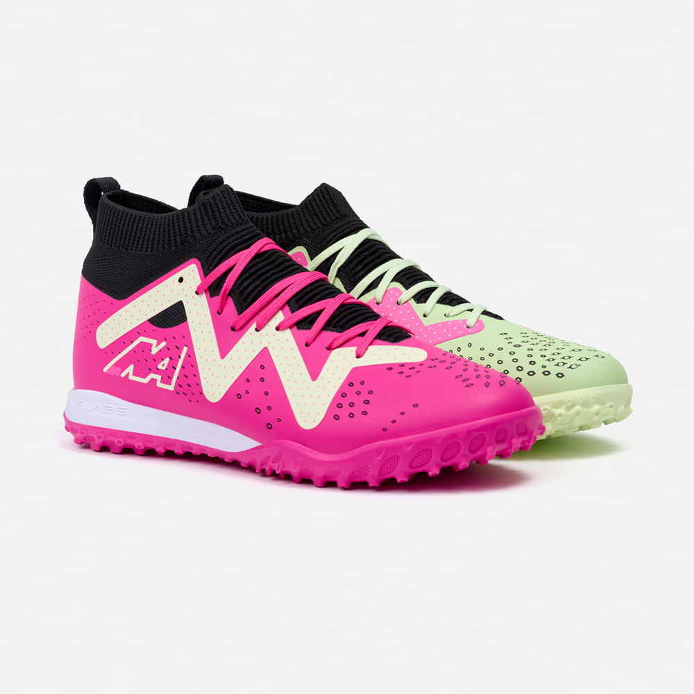 Zapatillas New Athletic Football Slabs94 Fucsia Con Verde Manzana Hombre