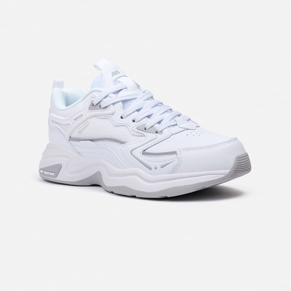 Zapatillas New Athletic Tennis Forrest22 Blanco Con Gris Mujer