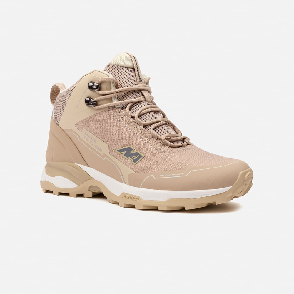 Zapatillas New Athletic Outdoor Montfor35 Beige Con Blanco Mujer