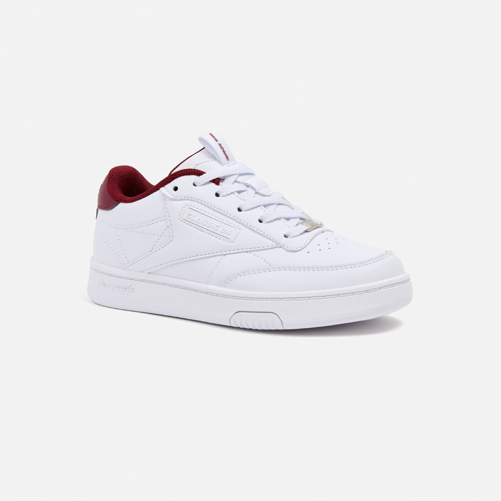 Zapatillas New Athletic Skateboarding Forescul86 Teens Blanco Con Guinda Unisex