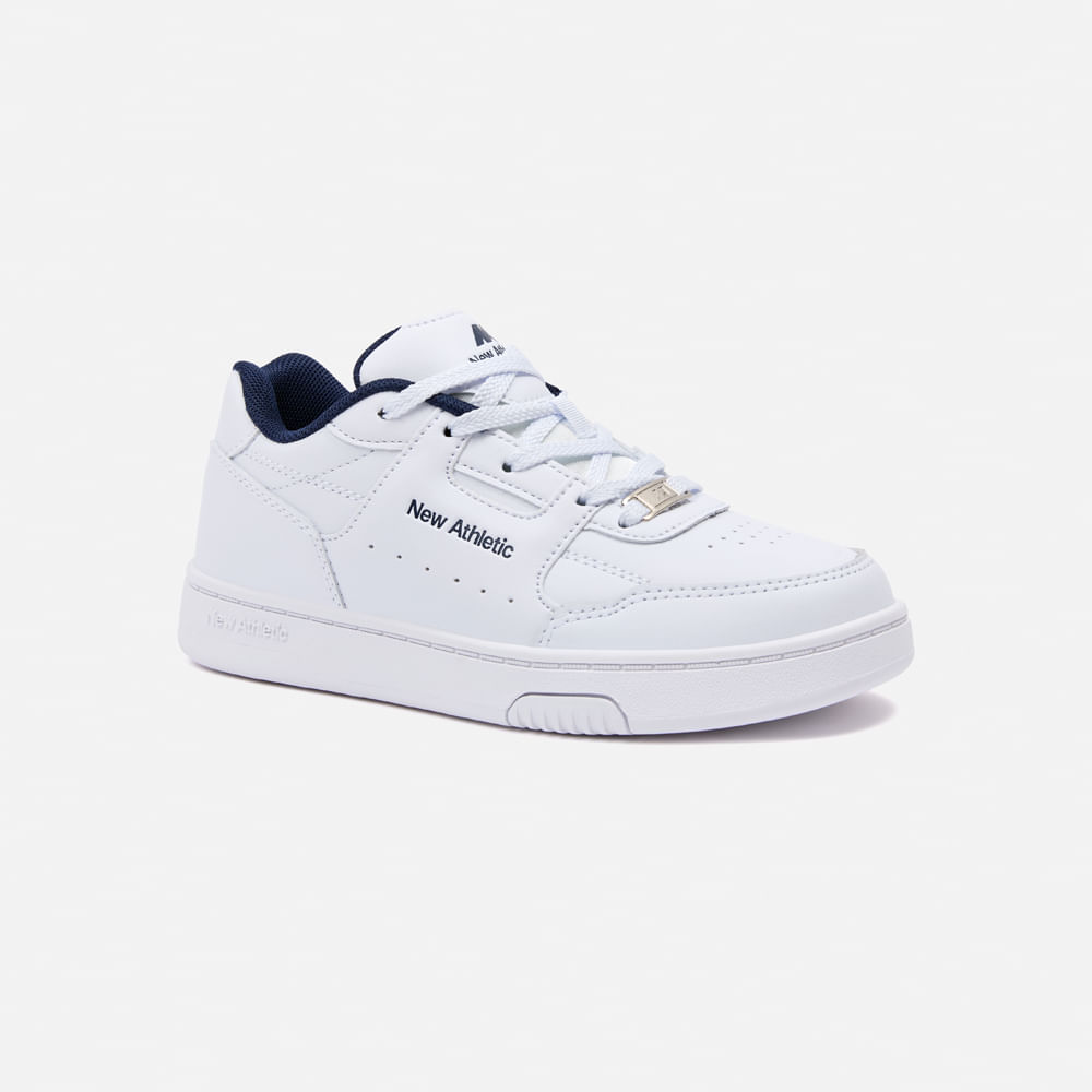 Zapatillas New Athletic Skateboarding Cult87 Teens Blanco Con Azul Oscuro Niño