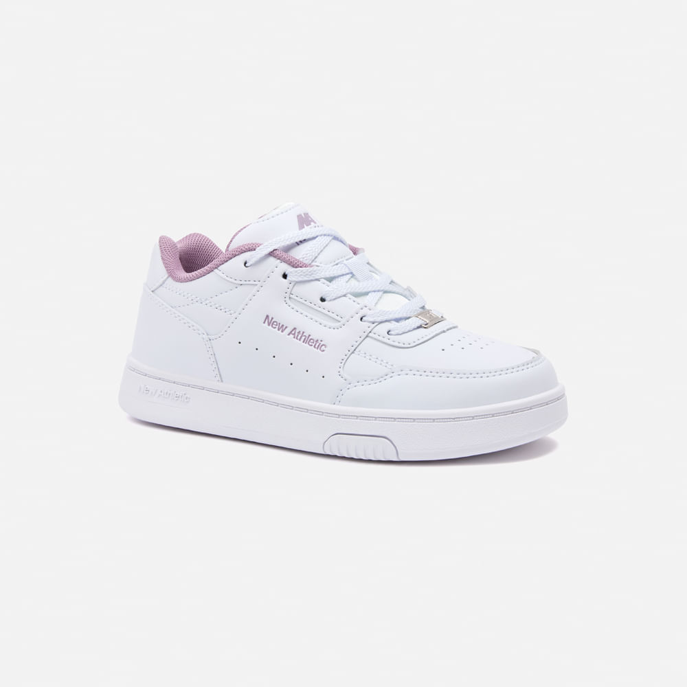 Zapatillas New Athletic Skateboarding Cult87 Teens Blanco Con Uva Niña