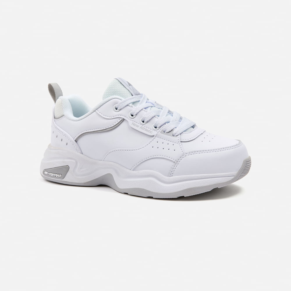 Zapatillas New Athletic Tennis Forrest29 Blanco Con Gris Mujer